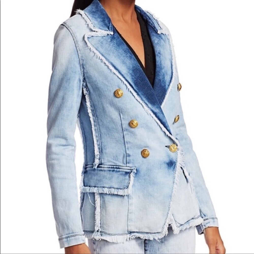 L'AGENCE Light Blue Denim Blazer